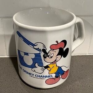 Disney Channel Mickey Mouse Vintage Coffee Mug 1984 Walt Disney Productions
